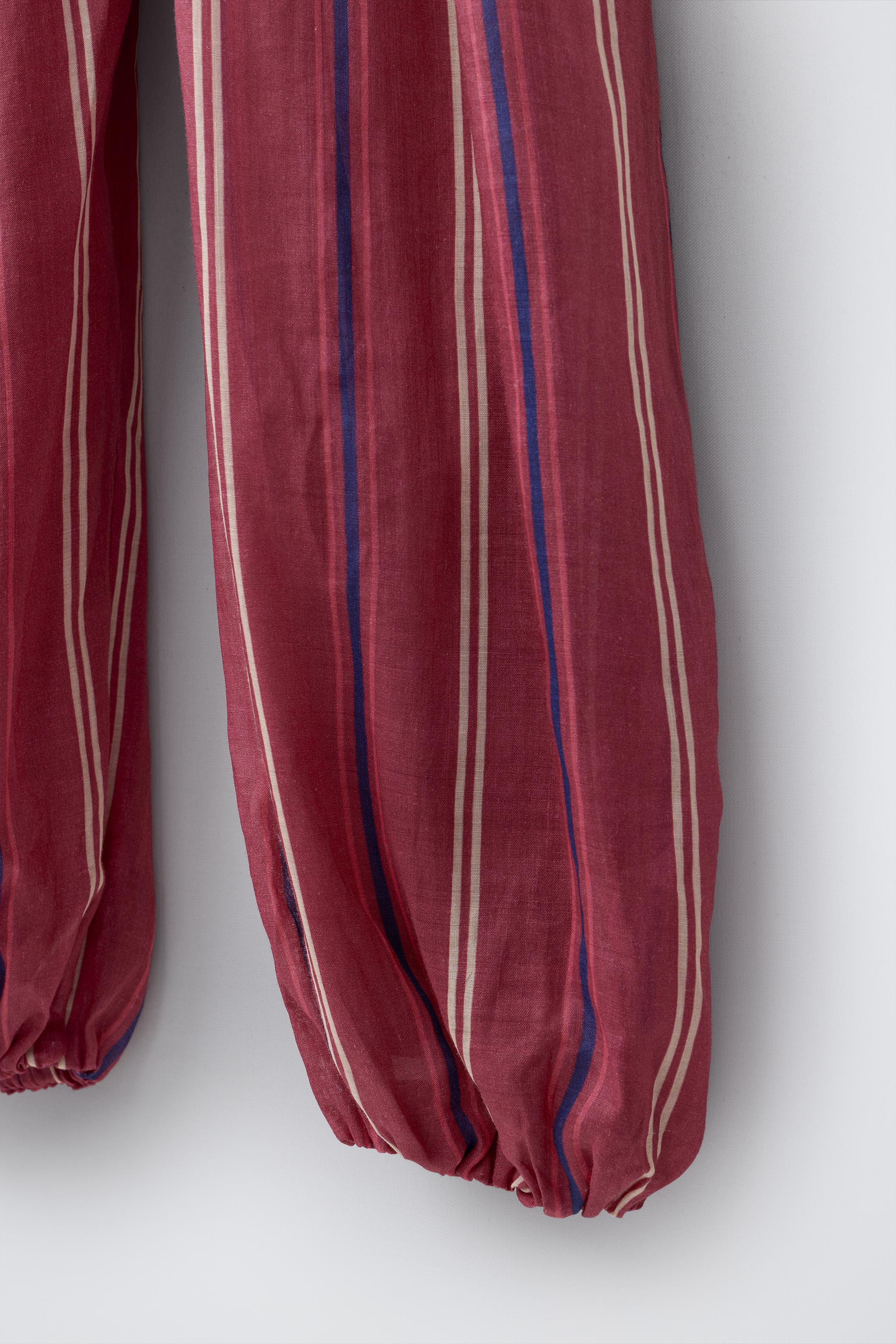 100% RAMIE STRIPED JUMPSUIT