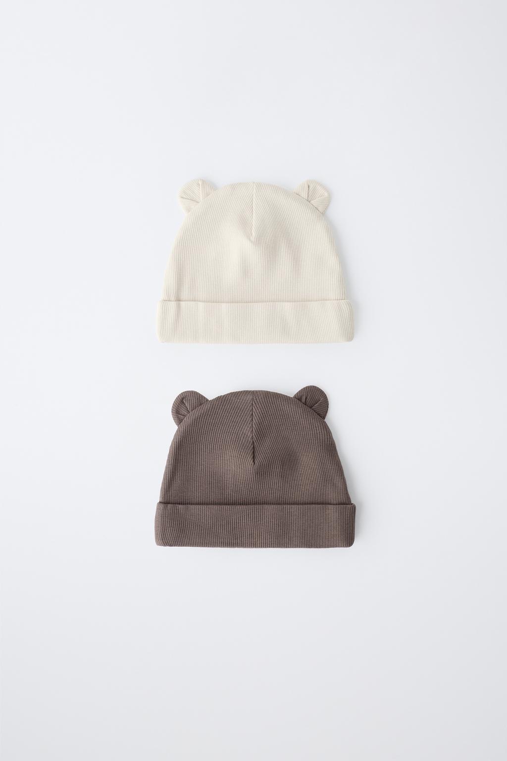 2-PACK OF RIBBED HATS WITH EARS