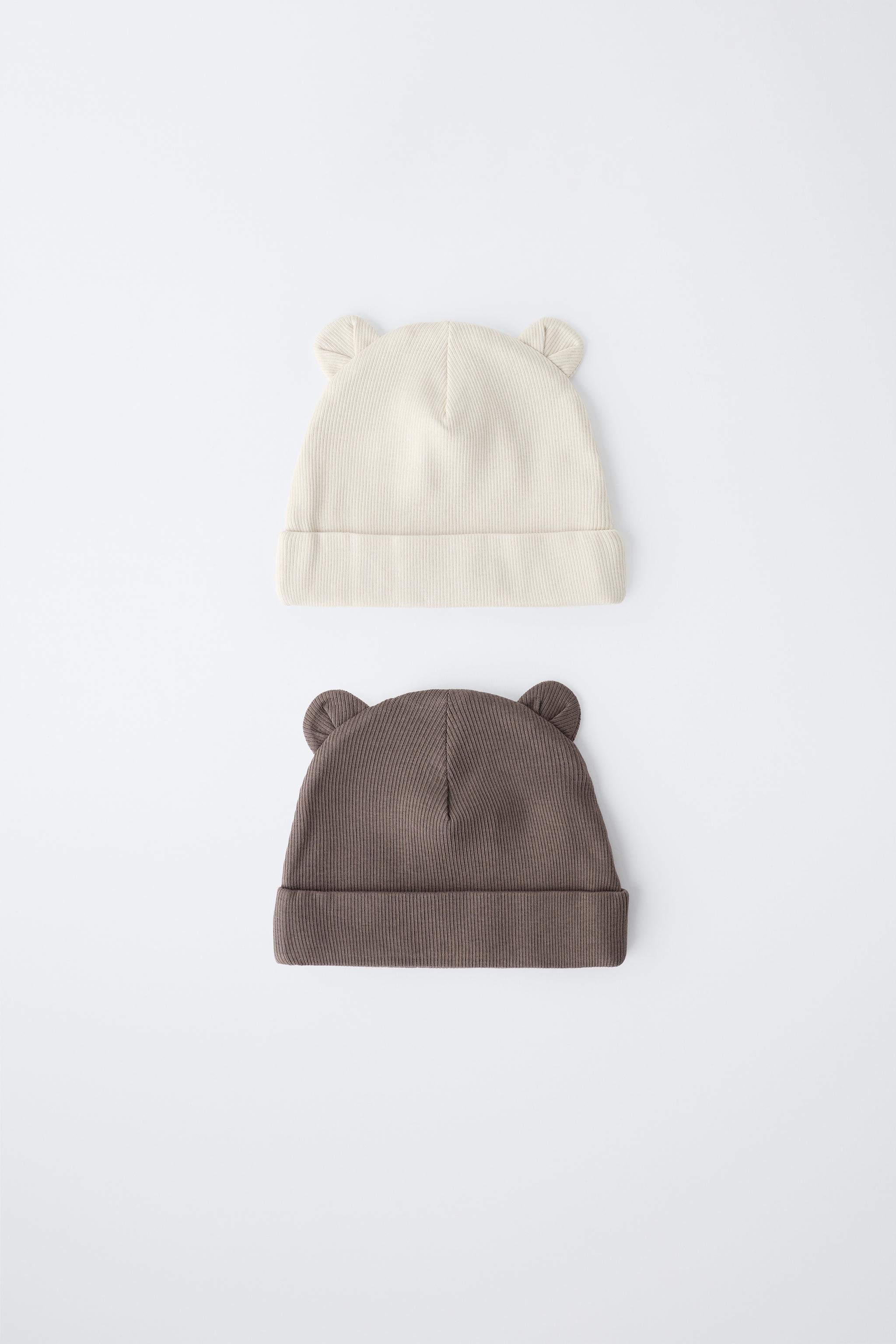 2-PACK OF RIBBED BEANIES WITH EARS