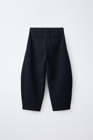 WRAP WAIST BARREL TAILORED PANTS — Navy blue 2