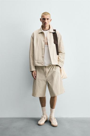 CHECK RELAXED FIT BERMUDA SHORTS - Blue/White by Zara - Image 0