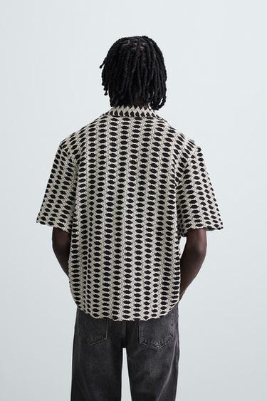 CHEMISE JACQUARD CONTRASTÉE - Écru de Zara - Image 2
