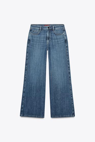 Z1975 HIGH-WAIST WIDE-LEG JEANS - Mid-blue by Zara