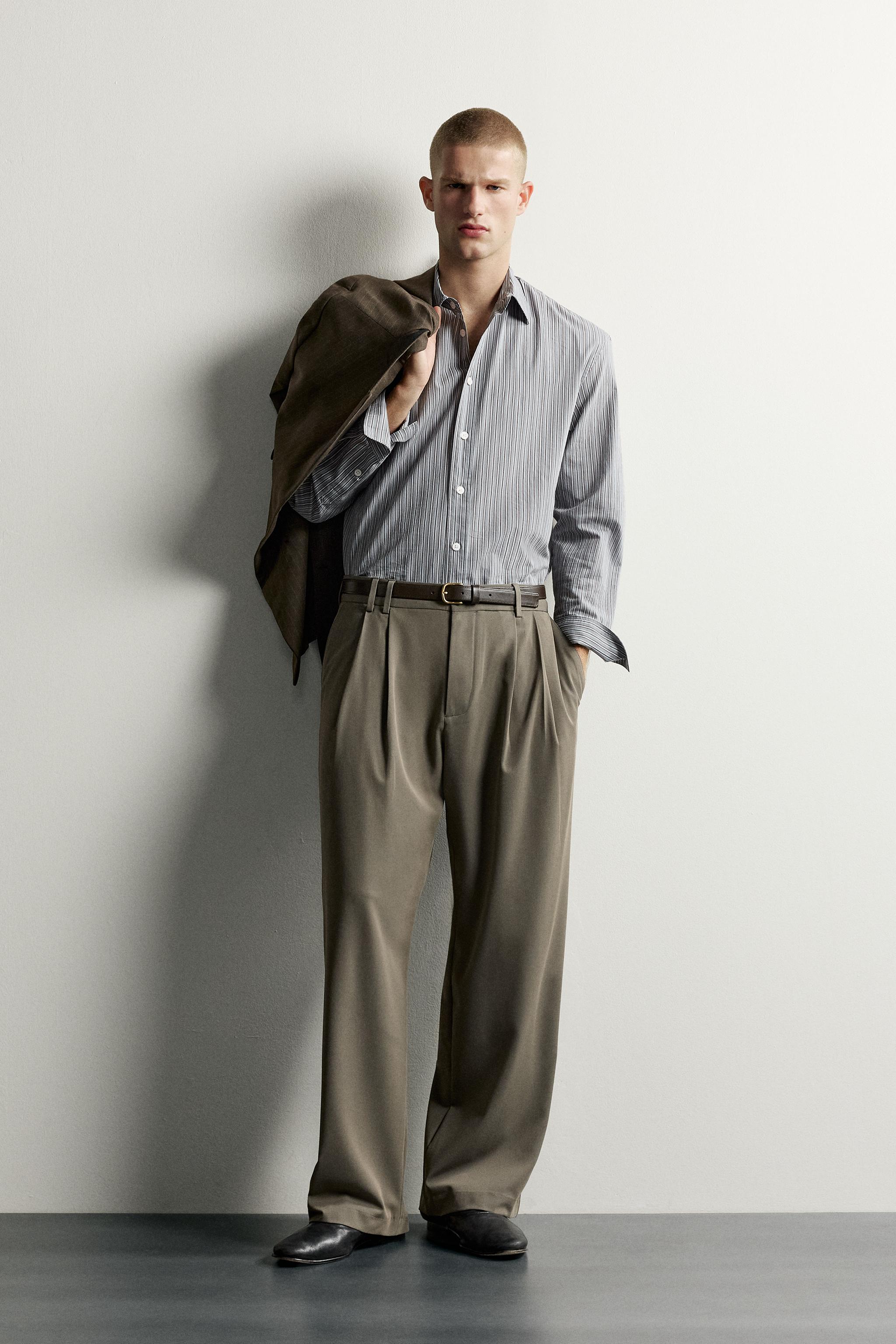 PANTALON WIDE FIT À PLIS