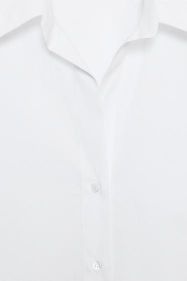 BASIC POPLIN SHIRT - White by Zara - Image 8