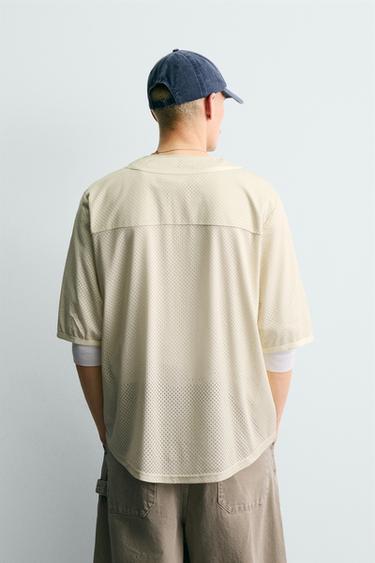 EMBROIDERED TEXTURED SHIRT - Ecru by Zara - Image 2