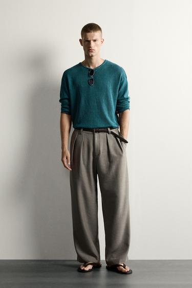 100% HEMP RELAXED FIT JUMPER - Blue green by Zara