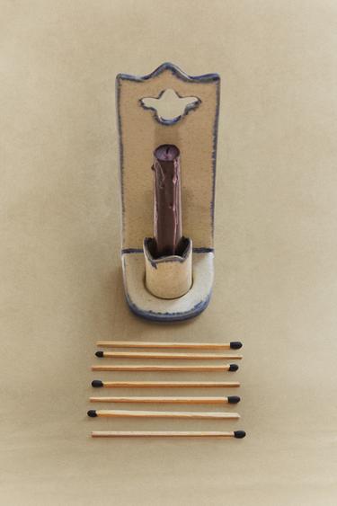CERAMIC CANDLESTICK WITH CONTRAST EDGE - Ecru by Zara - Image 5