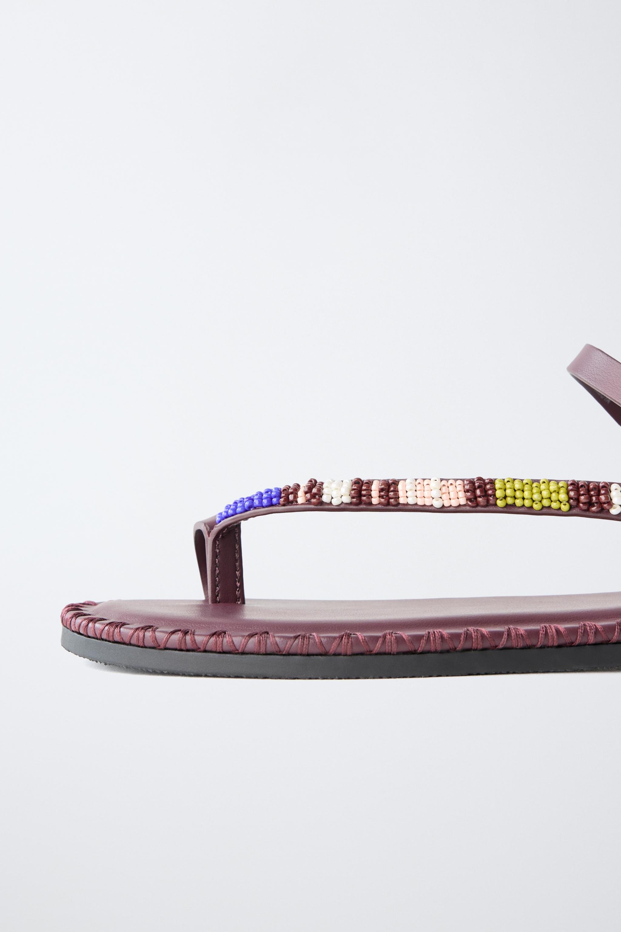 Детские сандалии Zara BEADED SANDALS — фото 6