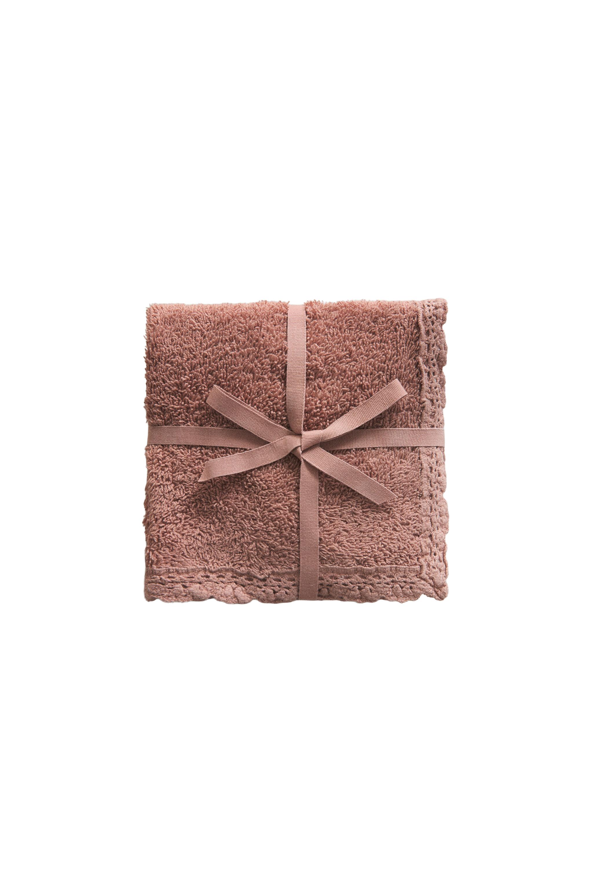 CROCHET-EDGE GUEST TOWELS (PACK OF 2) - Pale pink | ZARA United States