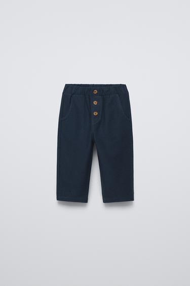 CALÇA DE SARJA COM BOLSOS - Azul da Zara - Imagem 0