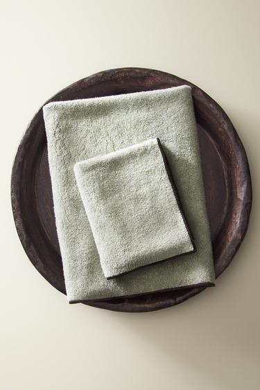 ASCIUGAMANO BAGNO COTONE OVERLOCK - Verde medio di Zara