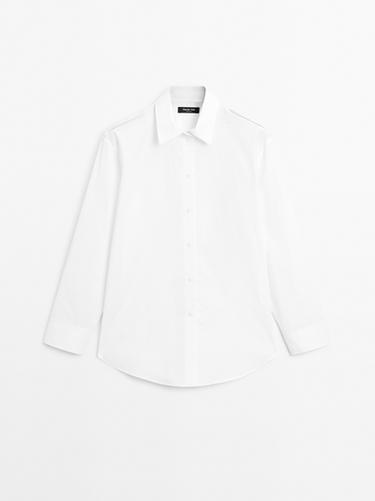 Camisa detalle hombro 100% algodón - Blanco de Zara