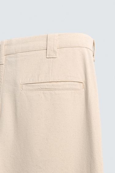 STRAIGHT-LEG CHINO TROUSERS - Light beige by Zara - Image 8