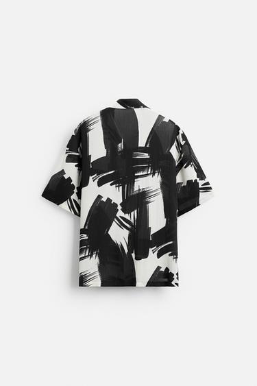 ABSTRACT PRINT SHIRT - Black / Ecru by Zara - Image 6