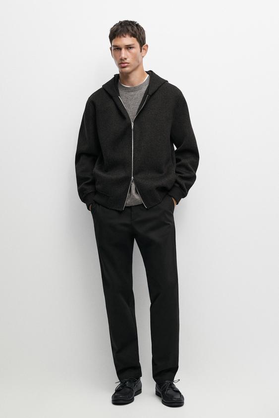 Zara Cotton blend slim fit pants - Black - Image 0