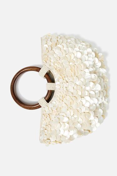 APPLIQUÉ HANDBAG - Pearl grey by Zara