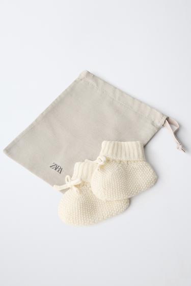 KNIT BABY BOOTIES — Off White 2