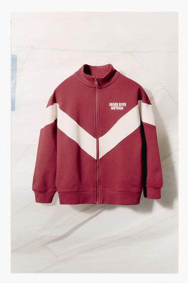SWEATSHIRT MET RITS SPORTY - Rood van Zara