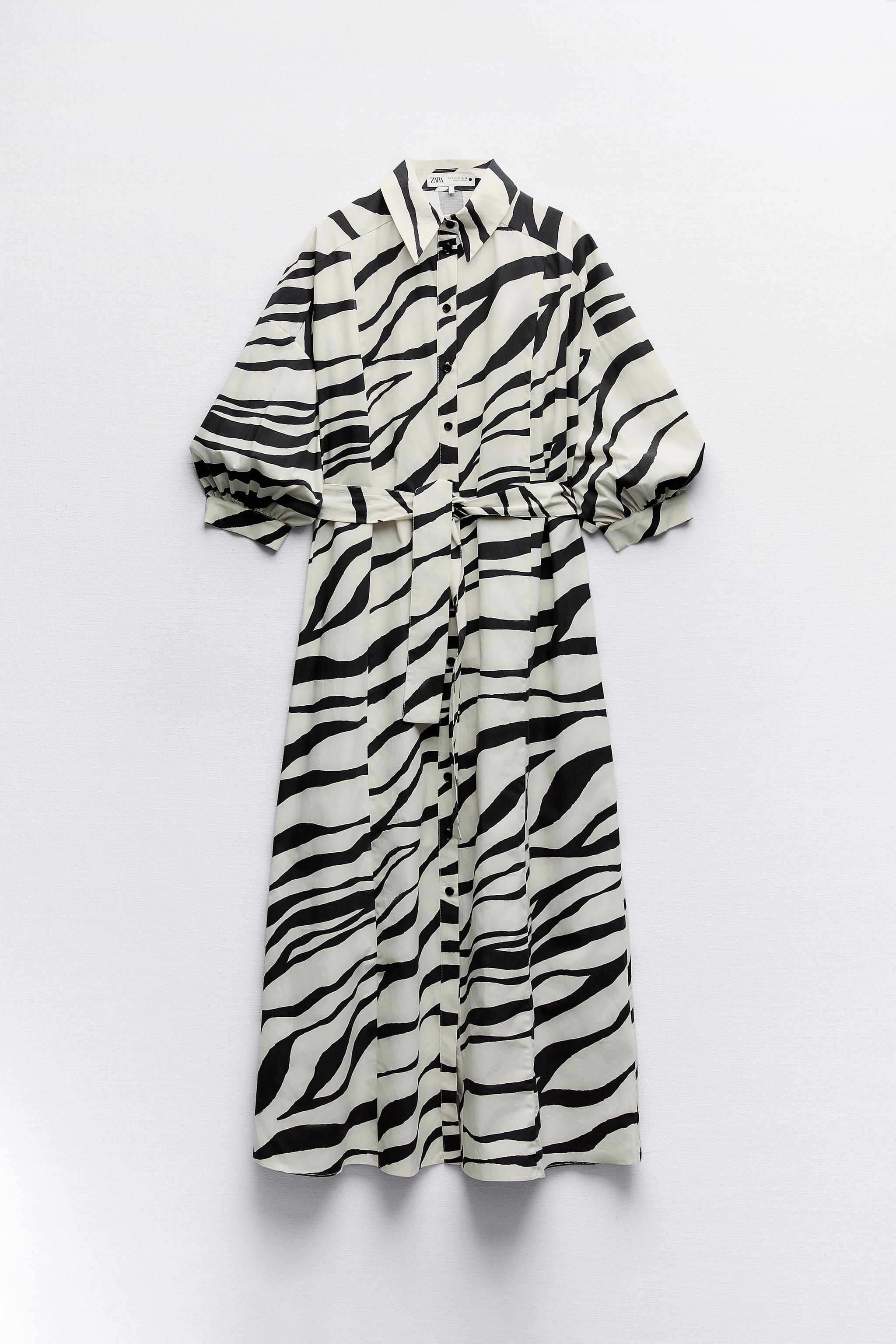 Black and white shirt dress clearance zara