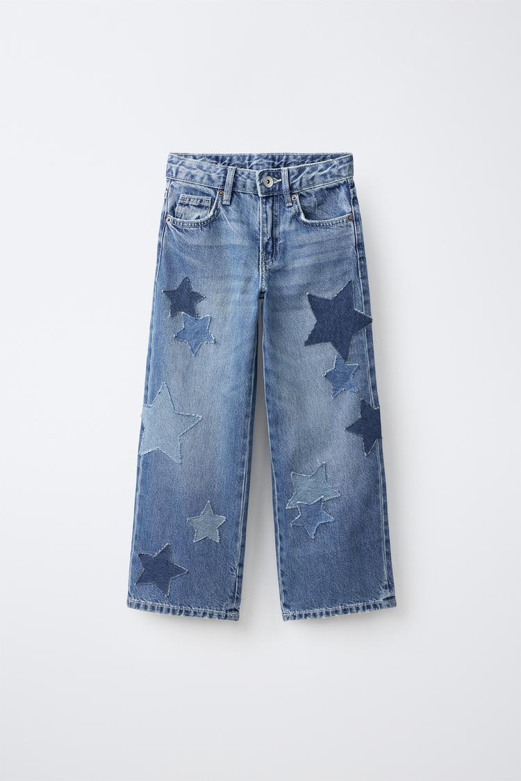 JEANS DE PIERNA ANCHA CON PARCHES DE ESTRELLA 3