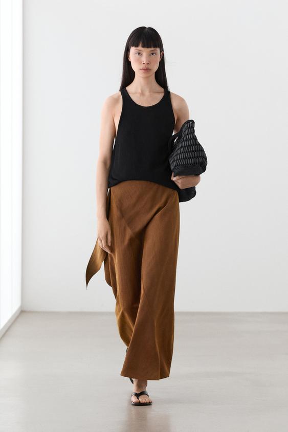 Midi skirt with pareo tie detail from Zara - $320