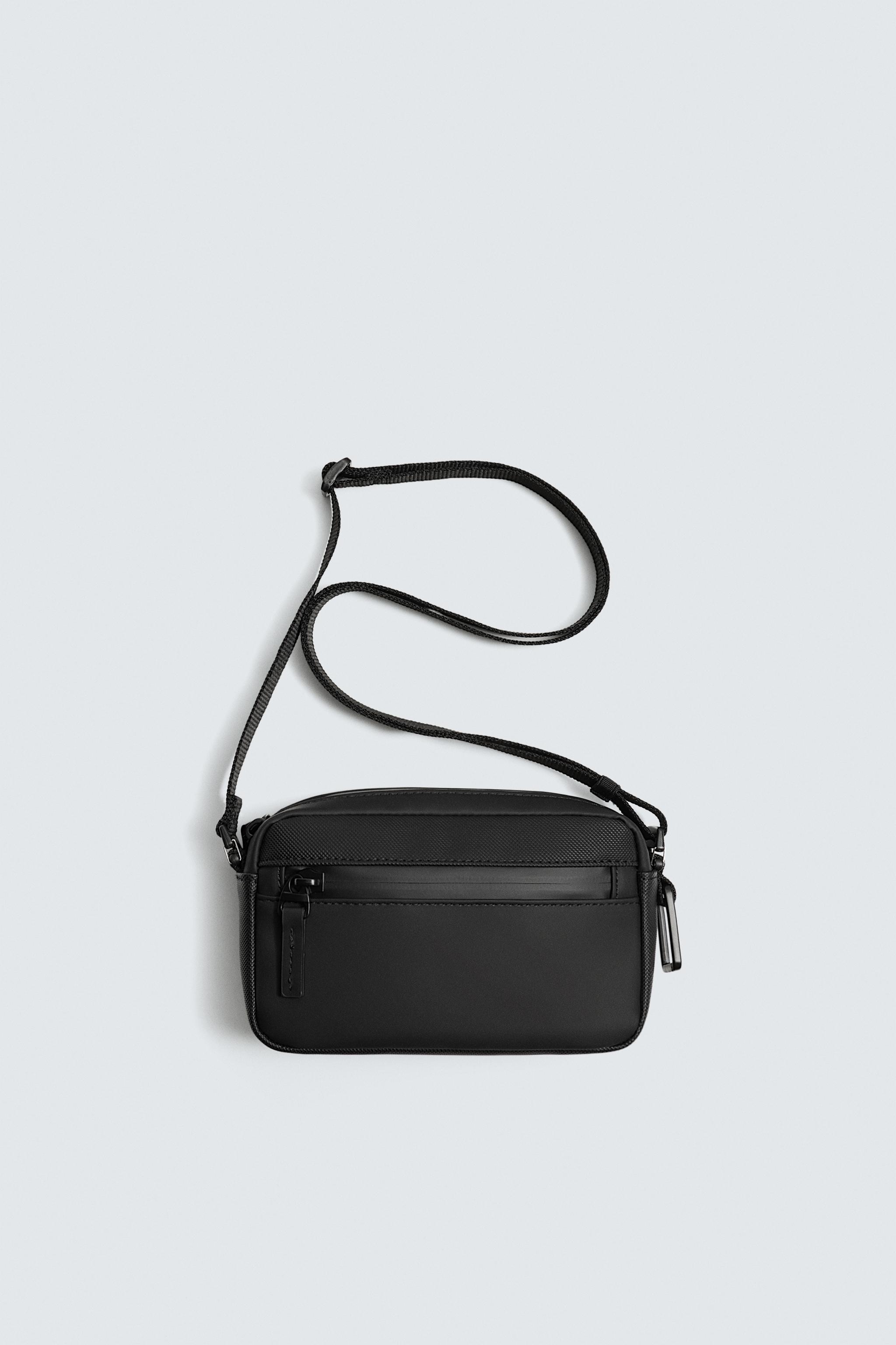 RUBBERIZED TEXTURED CROSSBODY BAG - Black | ZARA United States