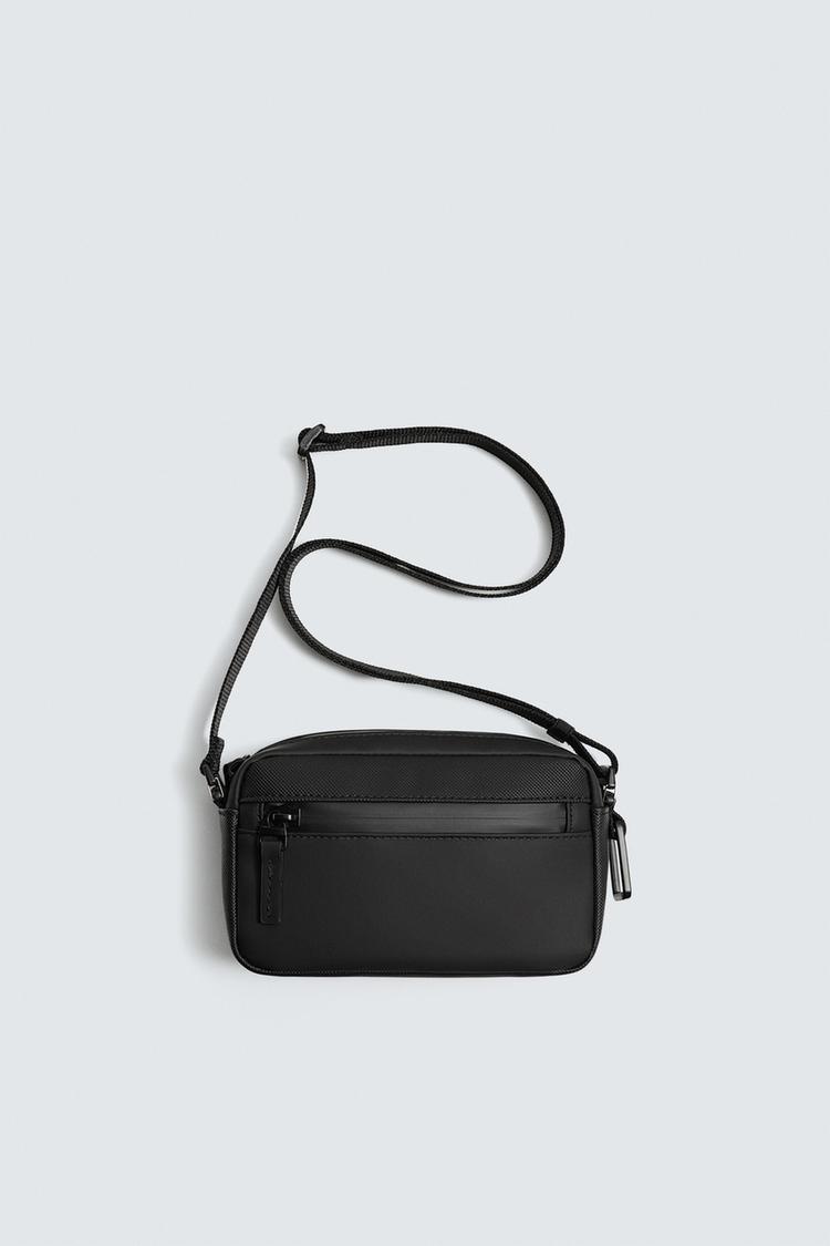 ZARA RUBBERISED TEXTURED CROSSBODY BAG