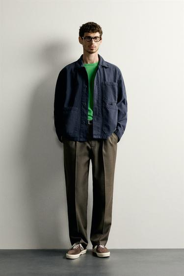 RELAXED FIT JAKKE MED LOMMER - Midnight blue fra Zara - Billede 0