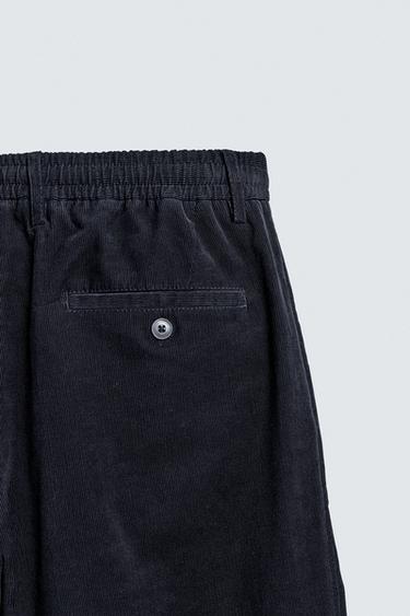 PANTALON REGULAR FIT EN VELOURS CÔTELÉ LÉGER - Bleu de Zara - Image 9