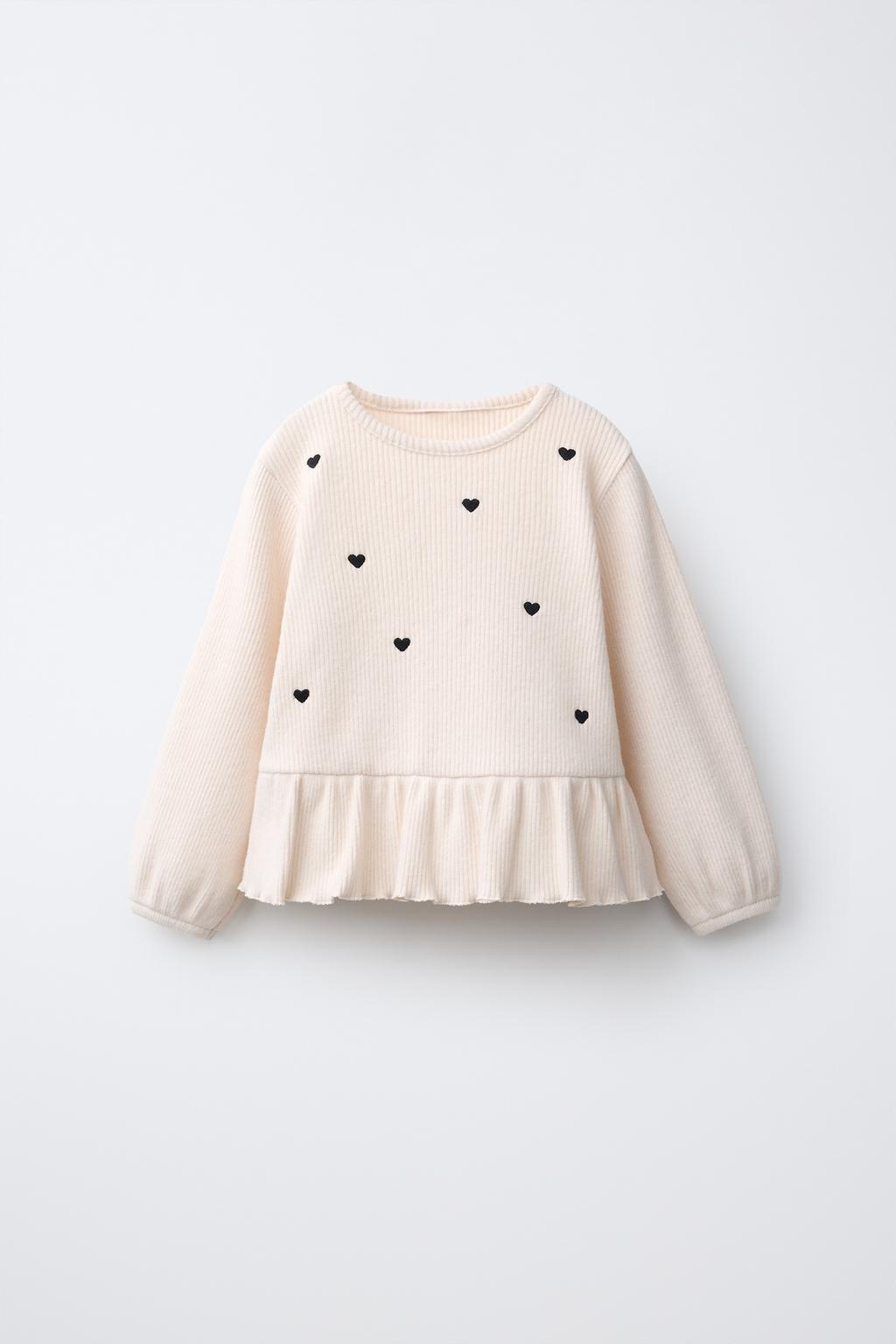 SOFT TOUCH EMBROIDERED HEARTS T-SHIRT