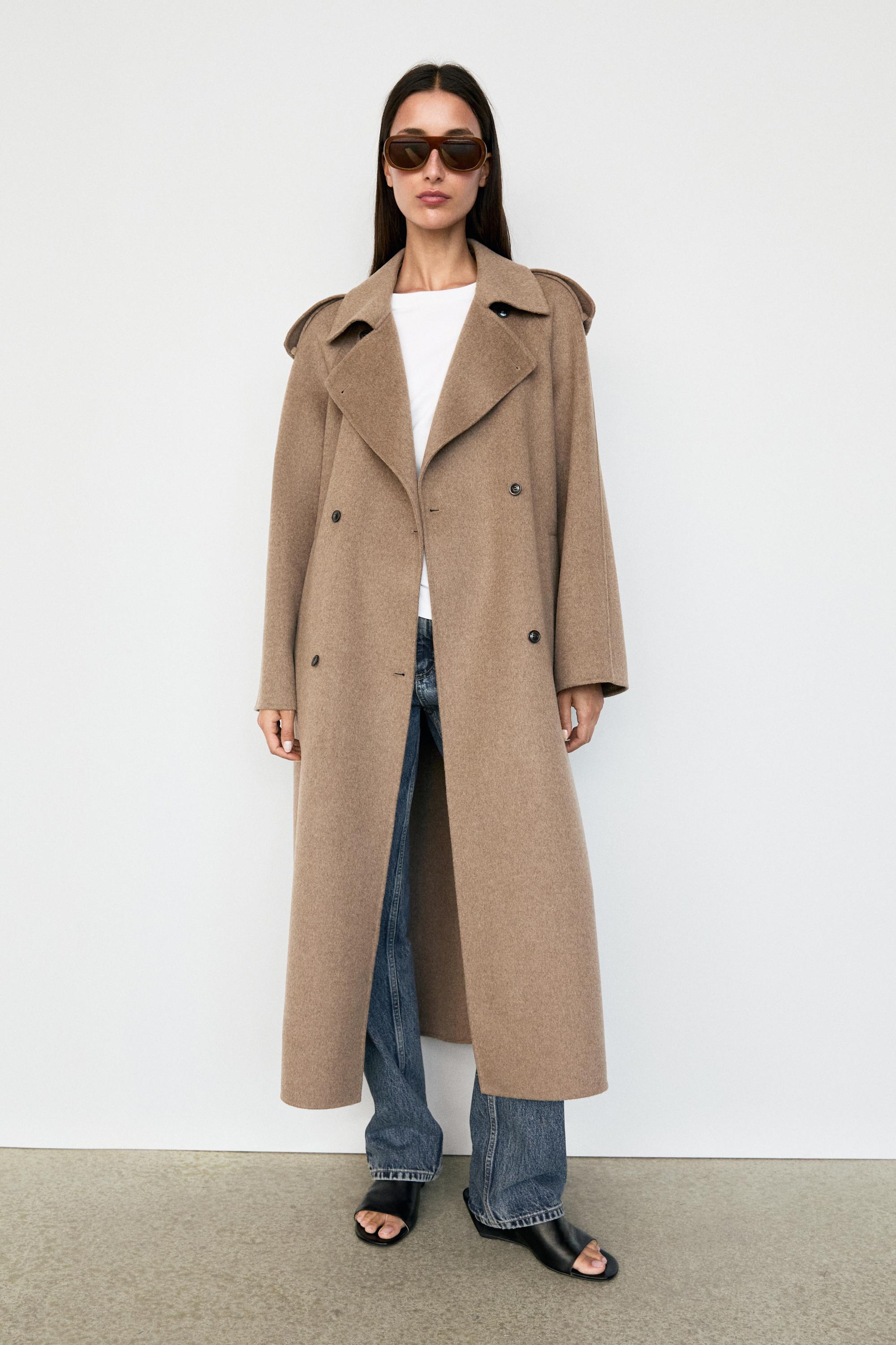 Long wool blend trench coat — 211