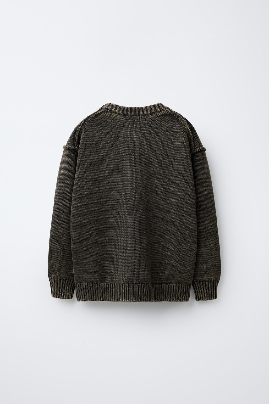 ACID WASH KNIT SWEATER