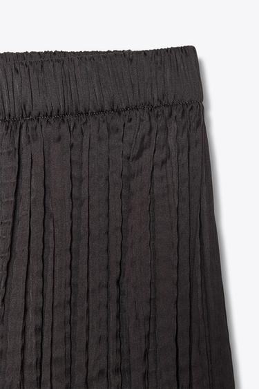 CRINKLED-EFFECT SATIN SKIRT - Brown by Zara - Image 8