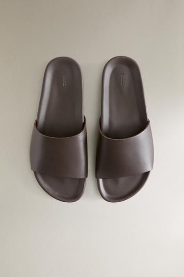 MULE EN CUIR - Marron de Zara - Image 2