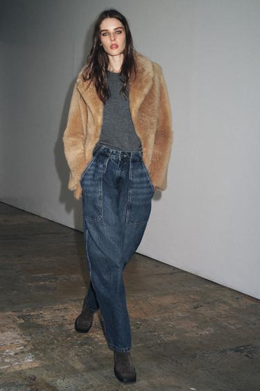 ДЖИНСЫ-БАЛЛОНЫ — ZW COLLECTION — СИНИЙ от Zara