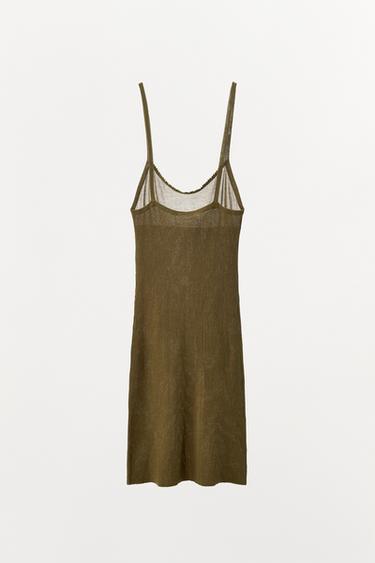 RIB KNIT MINI DRESS - Dark khaki by Zara - Image 3