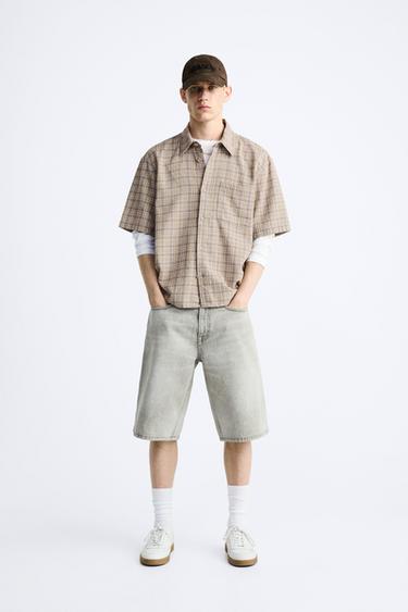 BAGGY-FIT BERMUDA JORTIK - Och kulrang Zara tomonidan - Tasvir 0