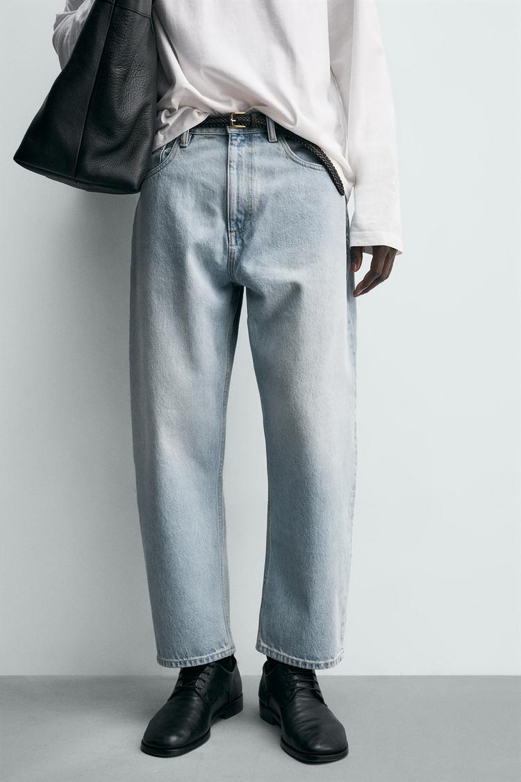 ZARA TAPERED WIDE-LEG JEANS