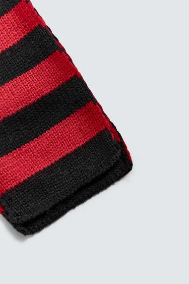 STRIPED KNIT SCARF - Red by Zara - Image 3