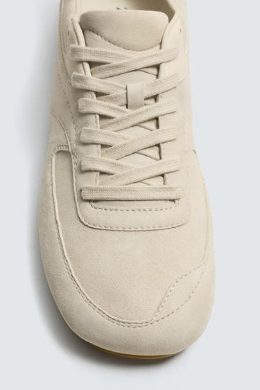 LEATHER TRAINERS - Bone White by Zara - Image 5