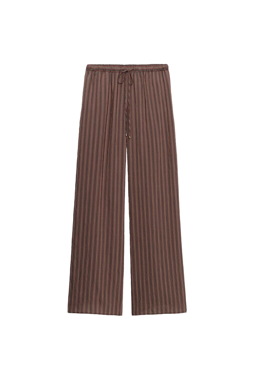 STRIPED WIDE-LEG TROUSERS