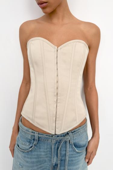 Zara CORSET TOP - Beige