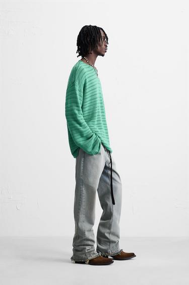 PULL STRUCTURÉ AJOURÉ - Turquoise de Zara - Image 4