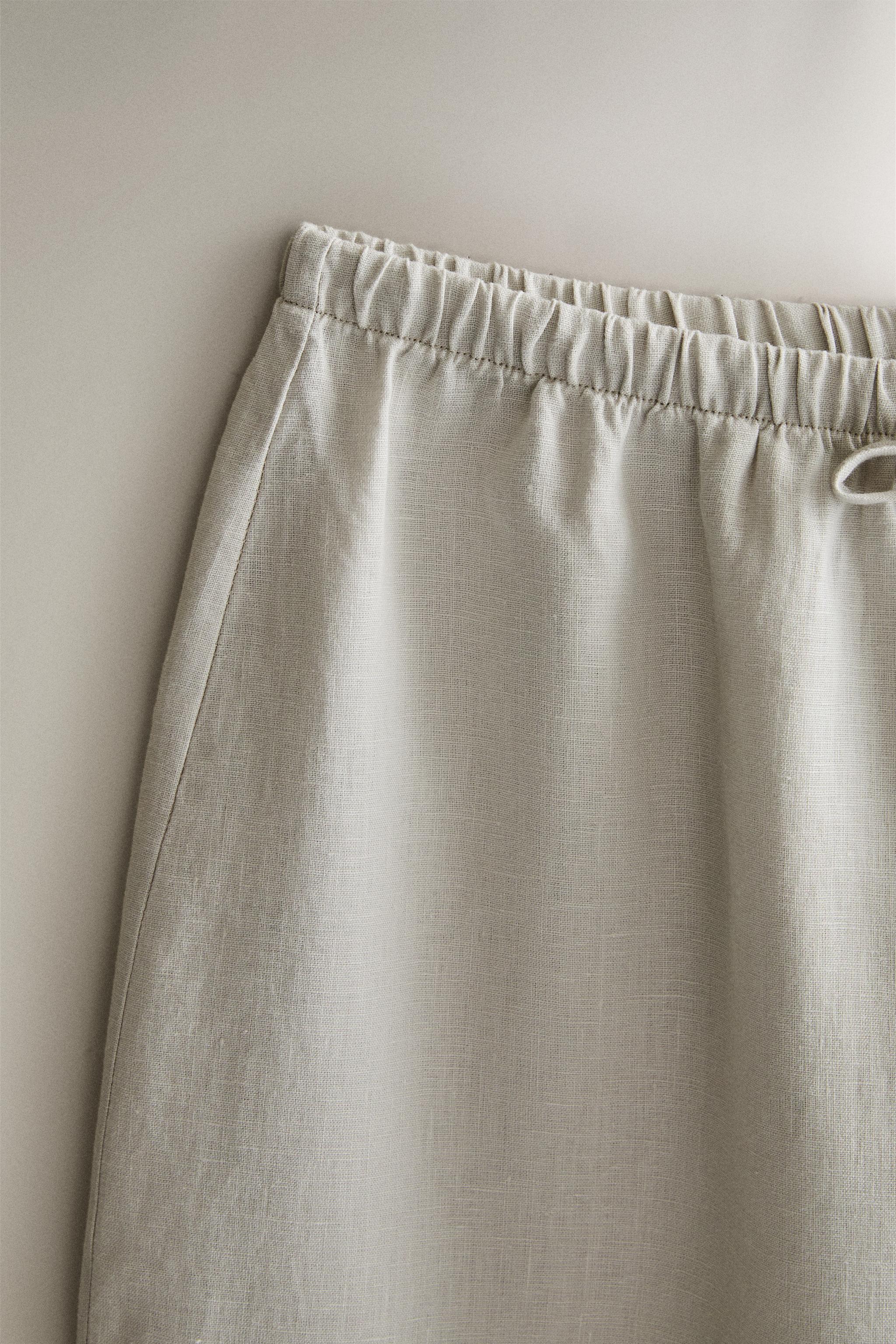 LINEN PANTS — Gray