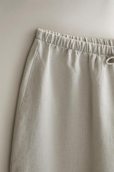 LINEN TROUSERS - Grey by Zara - Image 1
