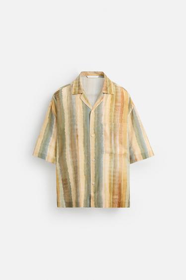 CHEMISE À IMPRIMÉ RAYURES - Orange de Zara - Image 6
