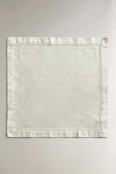 SERVIETTE DE TABLE COTON JOUR ÉCHELLE (LOT DE 2) - Blanc de Zara - Image 1