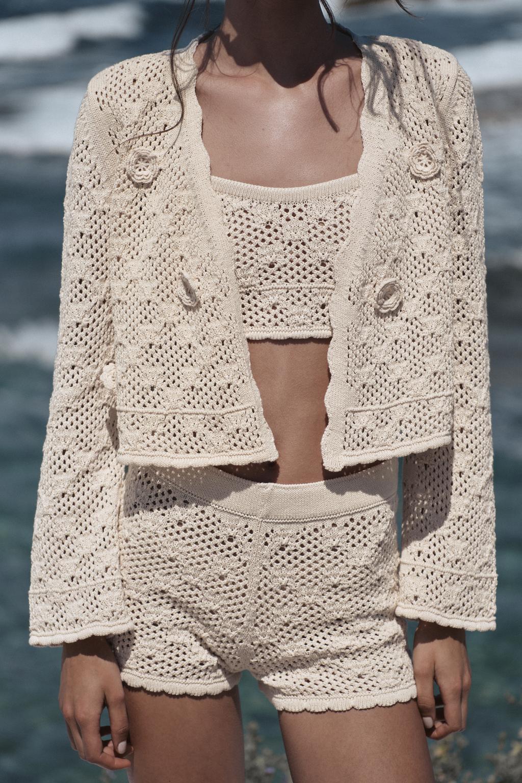 POINTELLE FLORAL CARDIGAN - image 2