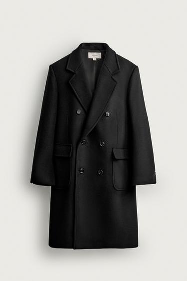 ABRIC ENCREUAT AMB MESCLA DE LLANA MANTECO® - Negre de Zara
